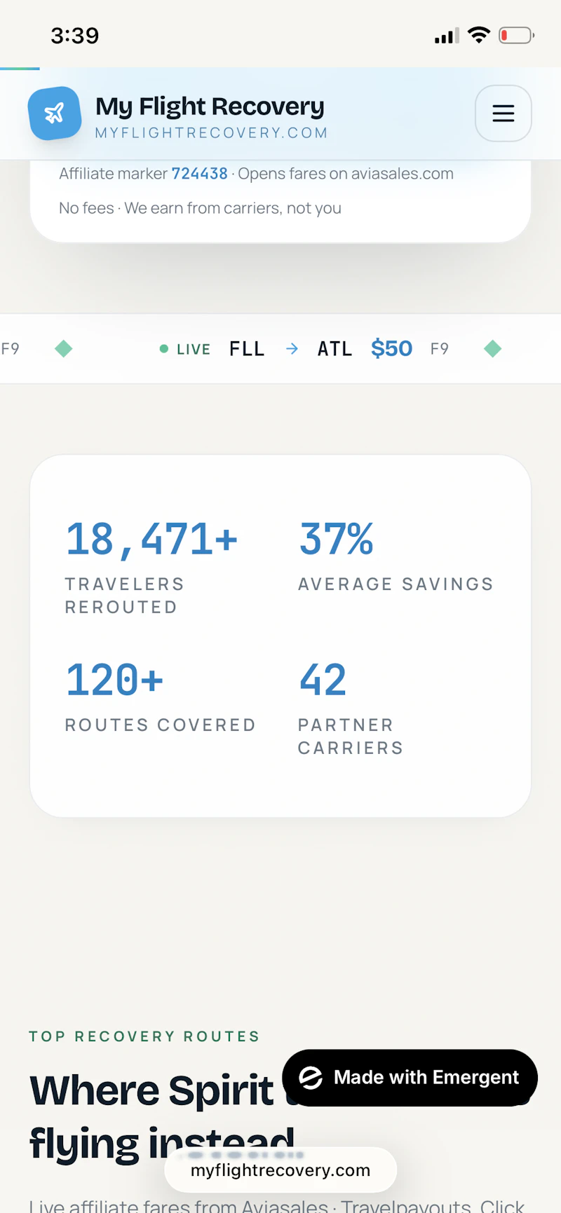MyFlightRecovery.com screenshot 5