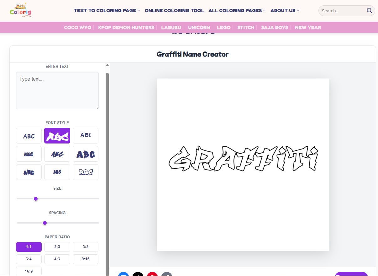 Colorig AI Graffiti Coloring Pages Maker gallery image