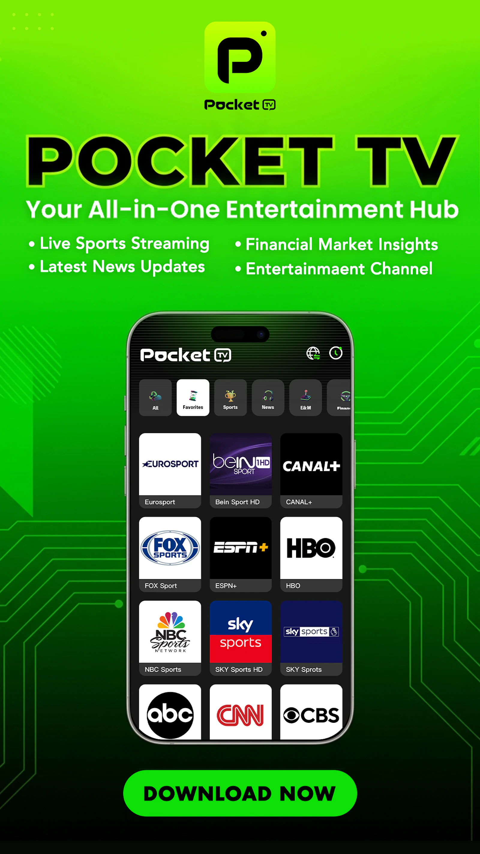 Pocket TV—Live TV for android device screenshot 1