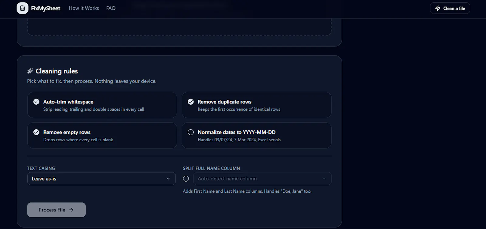 FixMySheet screenshot 3