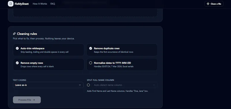 FixMySheet screenshot 3