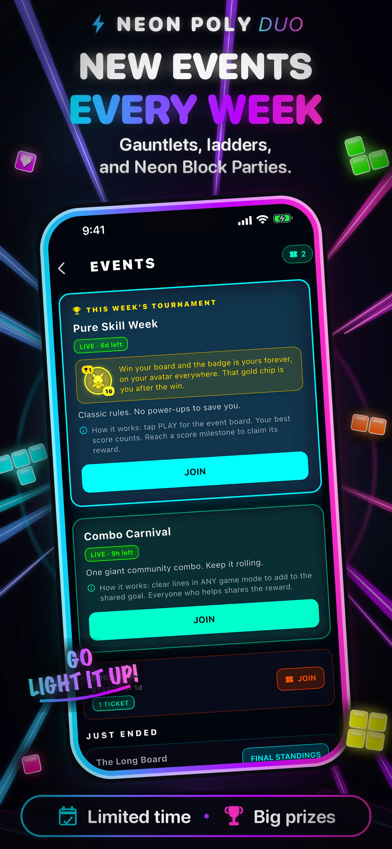 Neon Poly Duo: Block Battles gallery image