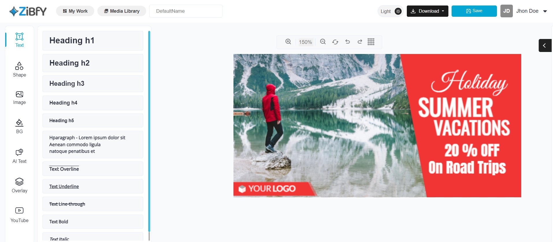 Zibat - Grafik Tasarım Aracı |ÜCRETSİZ Banner Maker |Comp Card Maker medya 2