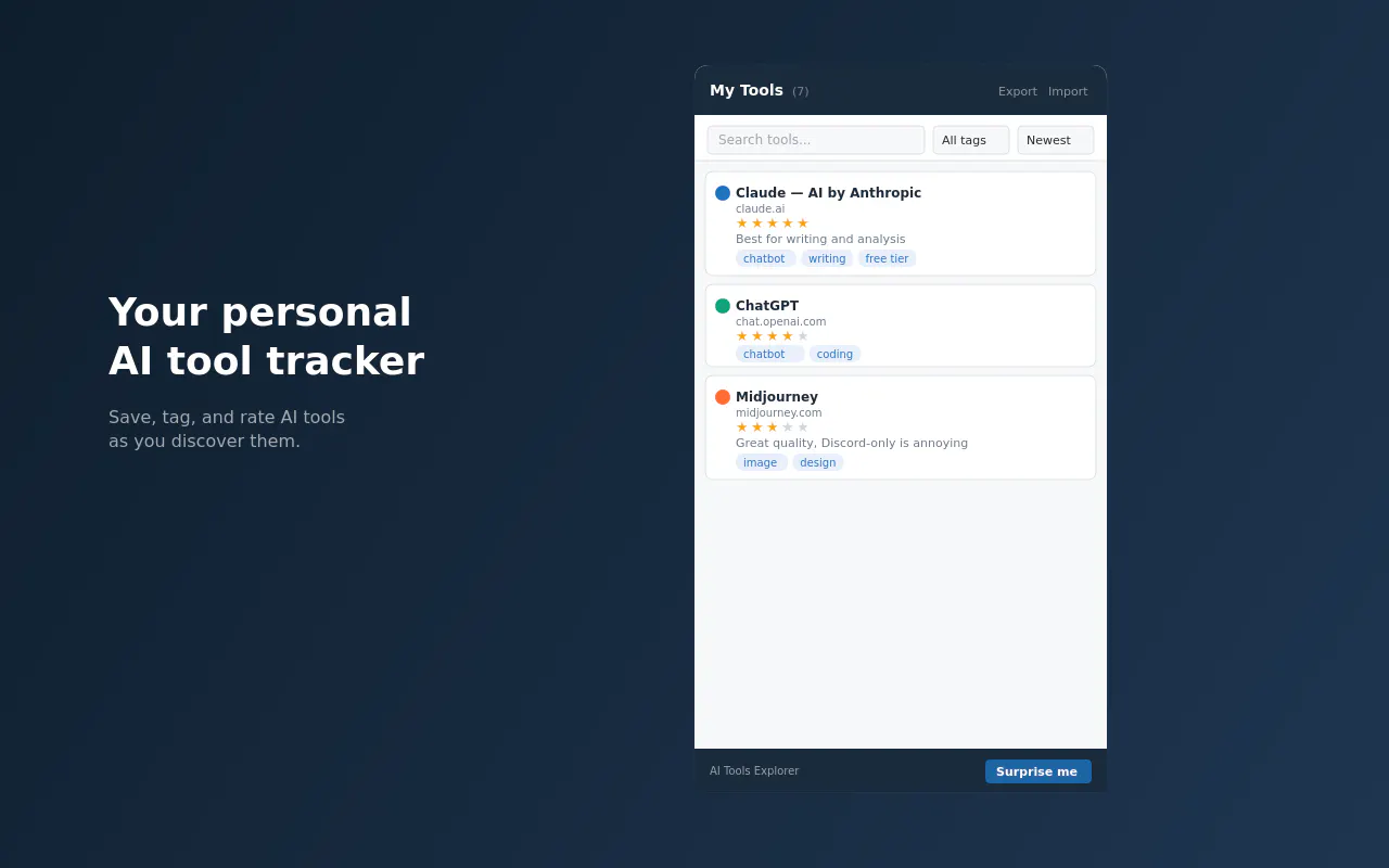 AI Tools Explorer for Chrome screenshot