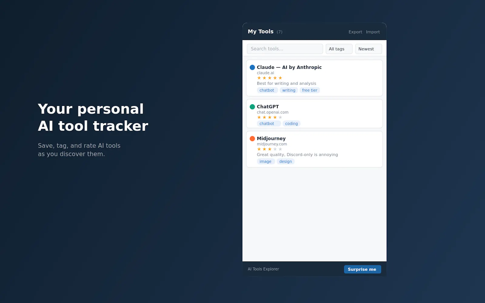 AI Tools Explorer for Chrome screenshot 1