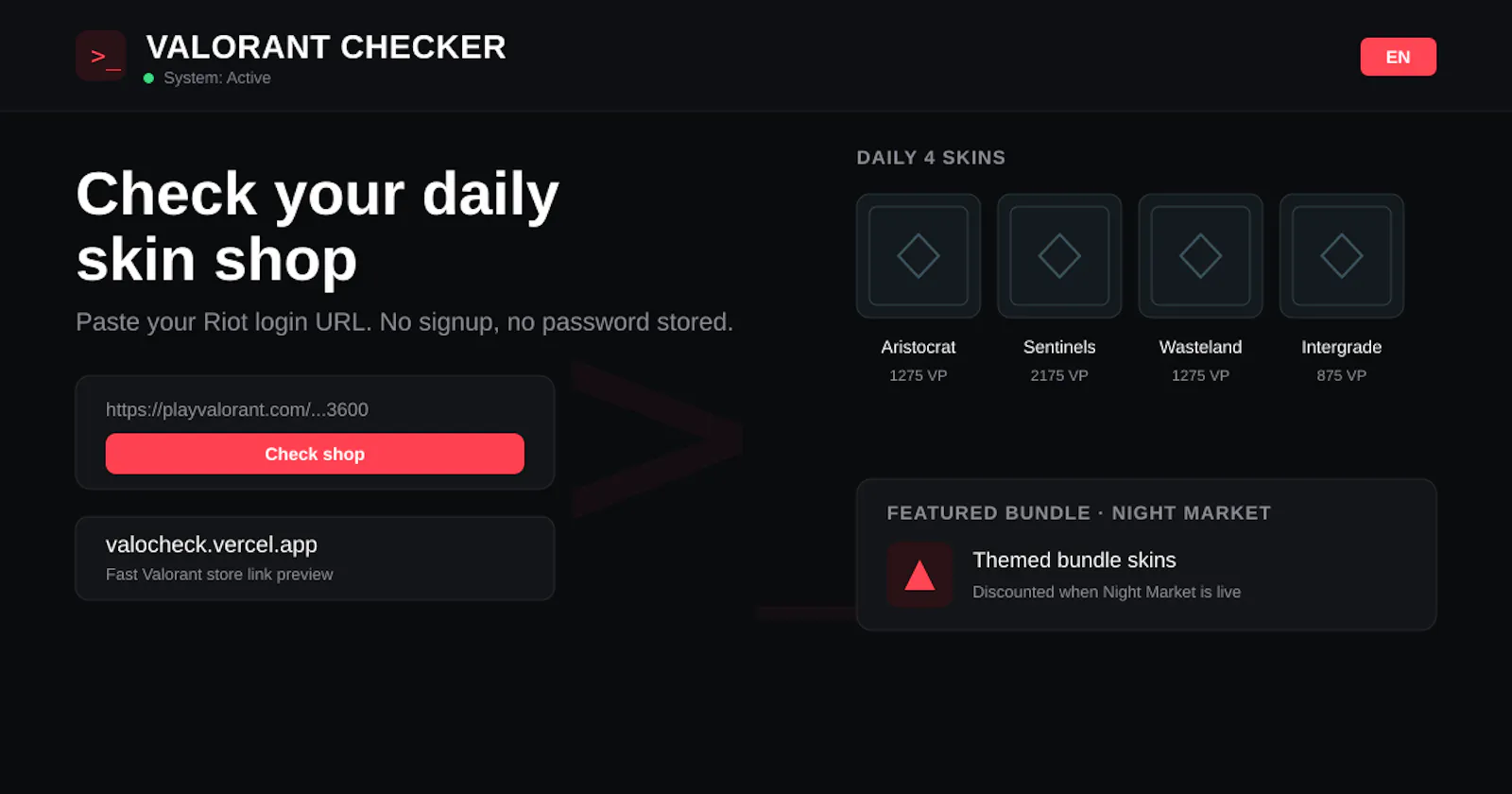 VALORANT Store Checker screenshot 1