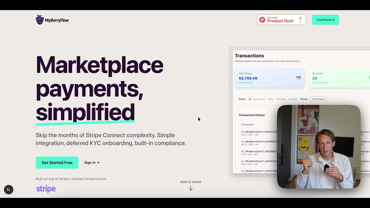 MyBerryFlow: Simplified Stripe Connect for Marketplaces