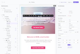 MJML Visual Email Builder gallery image