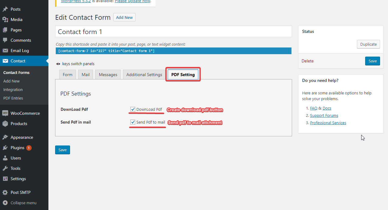 PDF Contact Form 7 gallery image