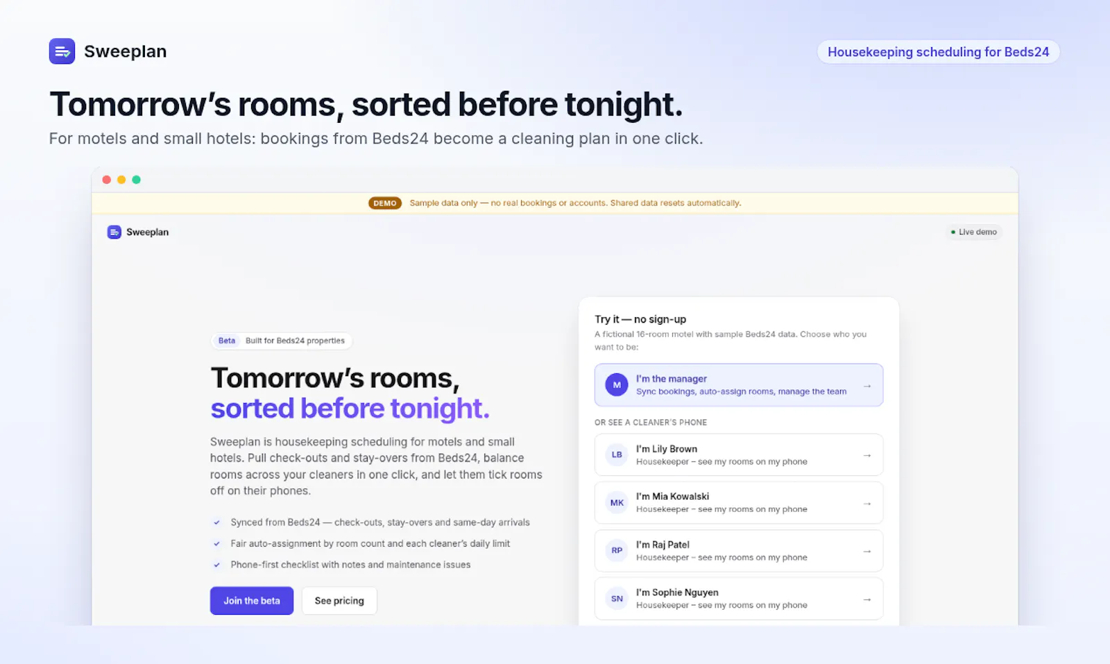 Sweeplan screenshot 1