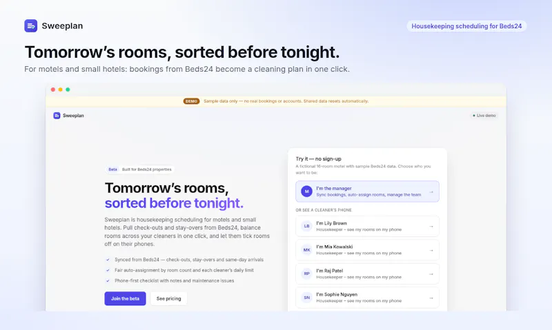 Sweeplan screenshot 1