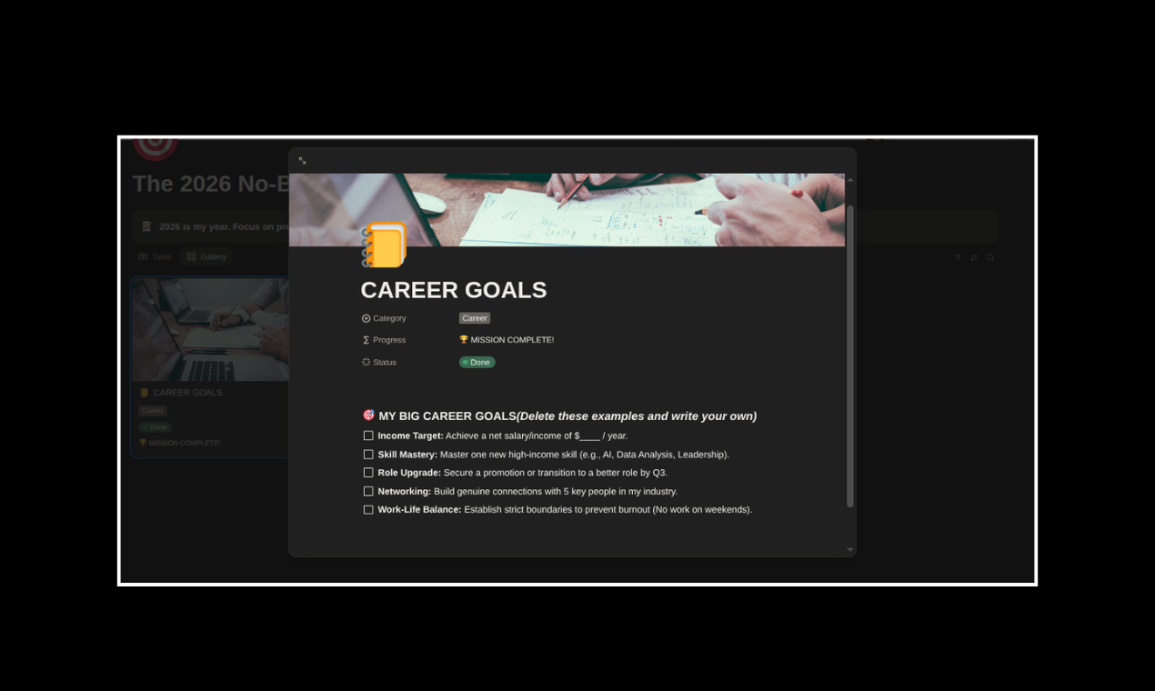 2026 No-BS Resolution Tracker - Screenshot 2 showing product features and functionality