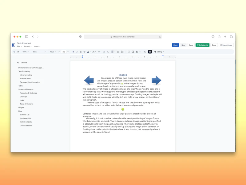 Open-source DOCX Editor screenshot 2