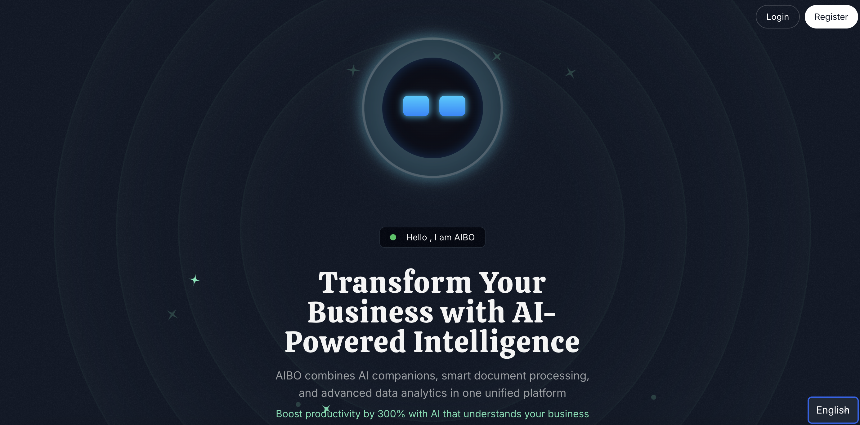 AIBO - Main screenshot showing features and interface