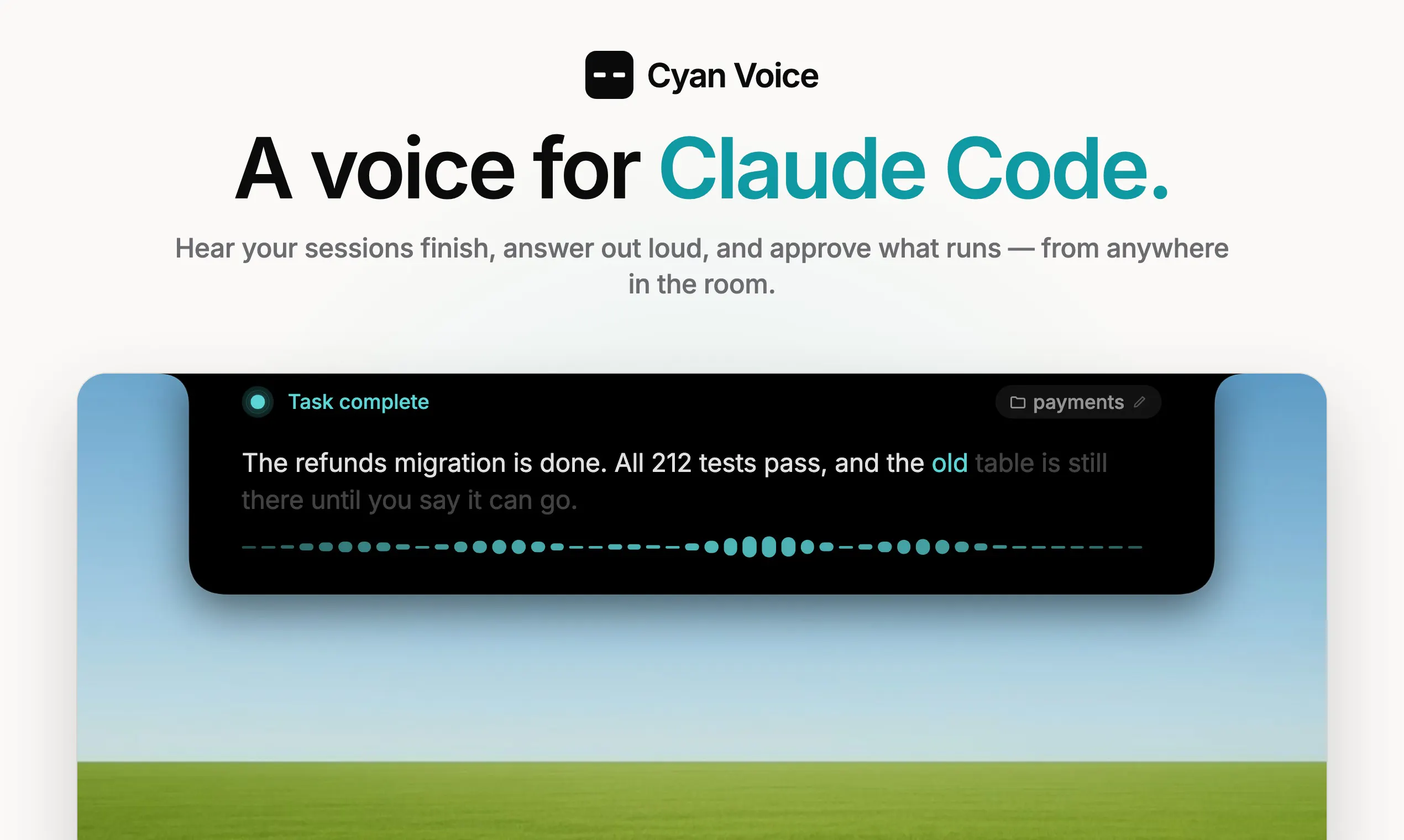 Cyan Voice for Claude Code gallery image