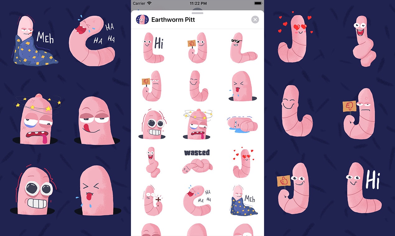 Earthworm Pitt - Stickers for iMessage gallery image