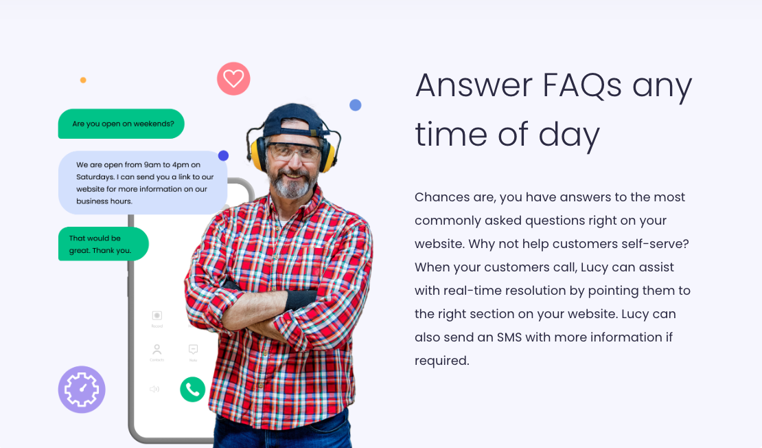 SMBS, Lucy의 음성 AI 보조 - 모든 전화에 답변하고, 리드를 포착하고, 약속을 잡으십시오 미디어 4