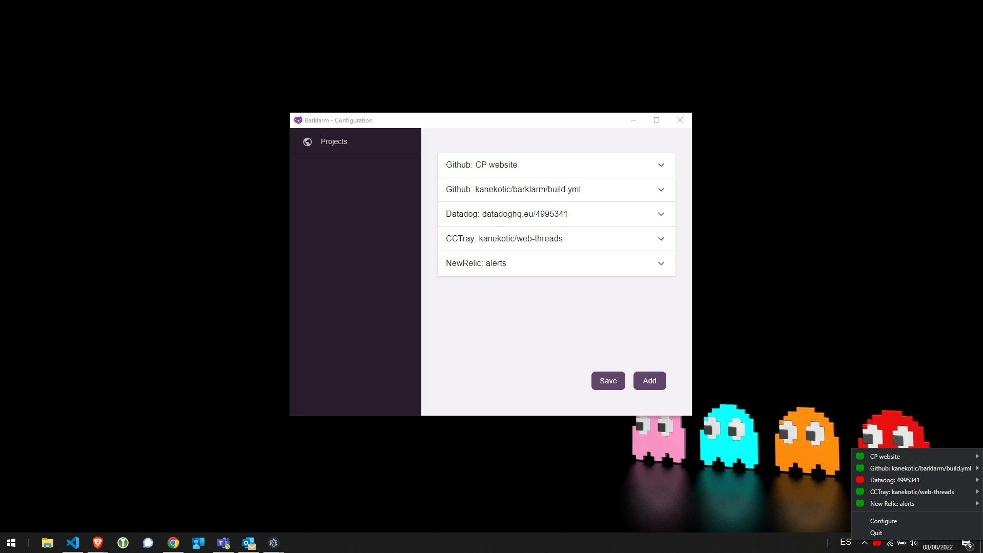 Barklarm - プロジェクトのステータスがOSで構築および監視メディア2