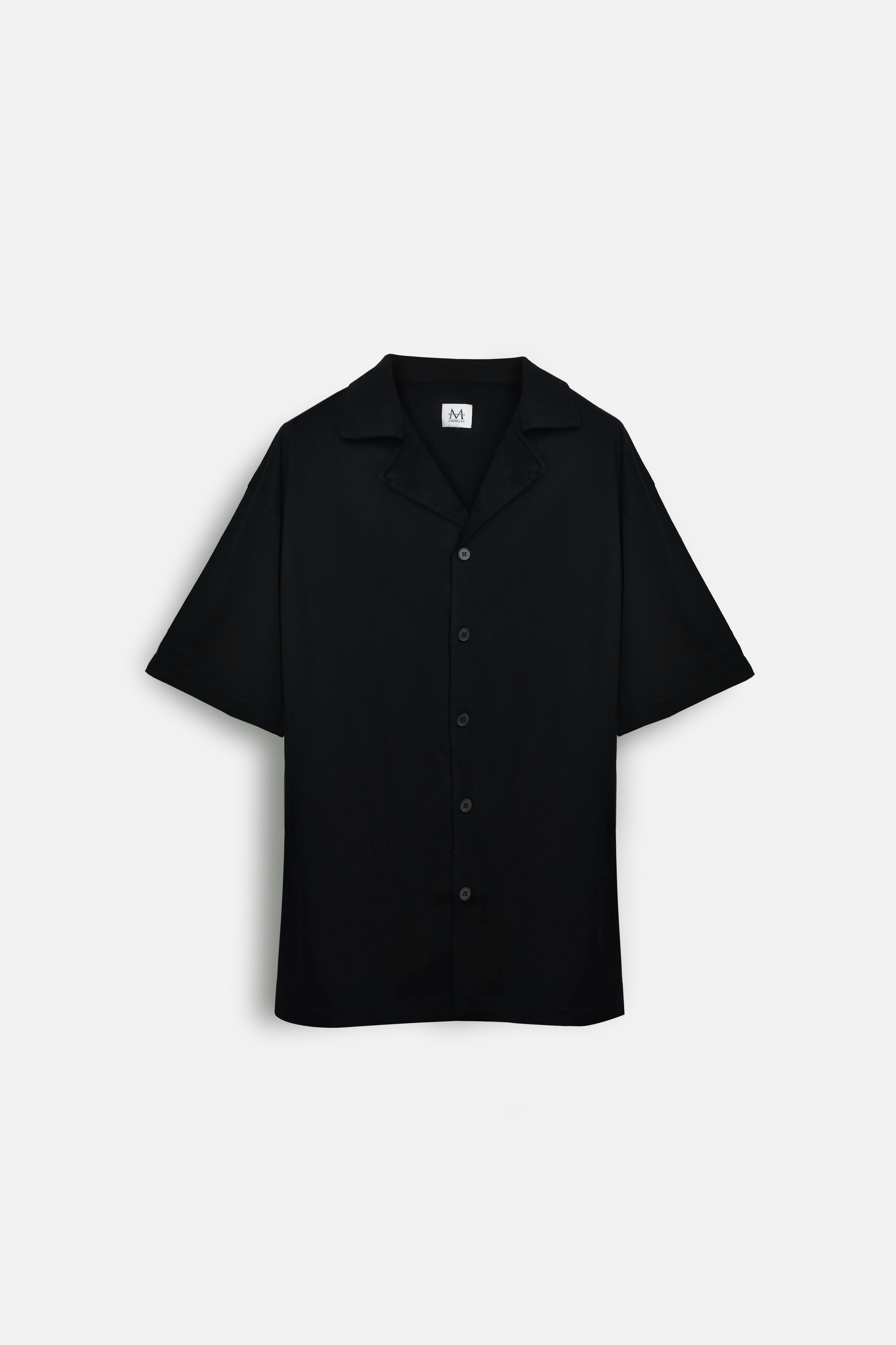 Relaxed Fit Cuban Collar Shirt Black gallery image