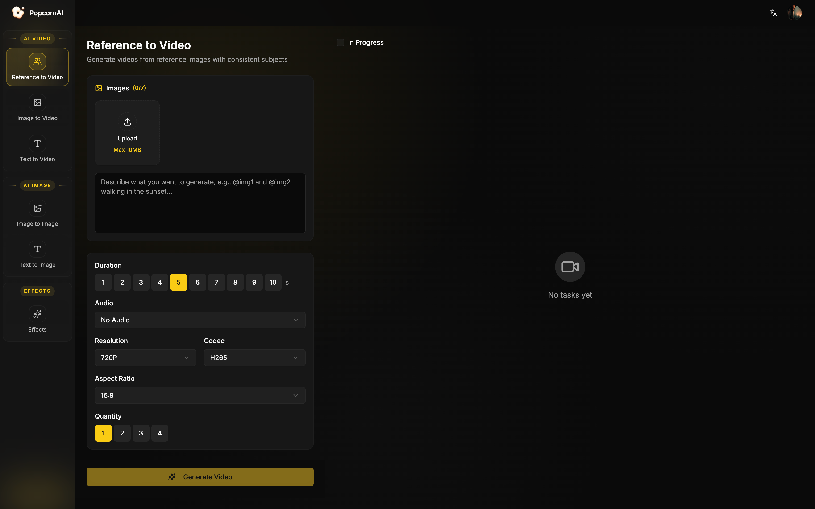 PopcornAI - Main product screenshot demonstrating key features and user interface