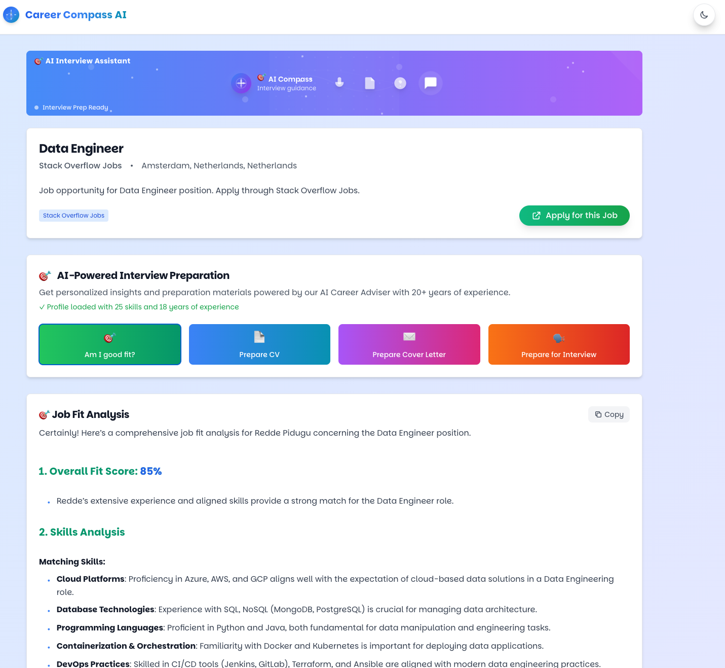 Career Compass AI - Screenshot 5 showing product features and functionality