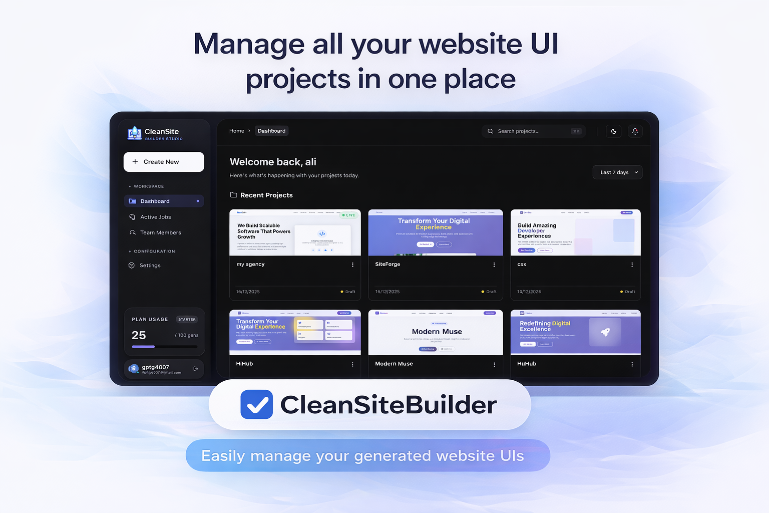 CleanSiteBuilder - Screenshot 2 showing product features and functionality