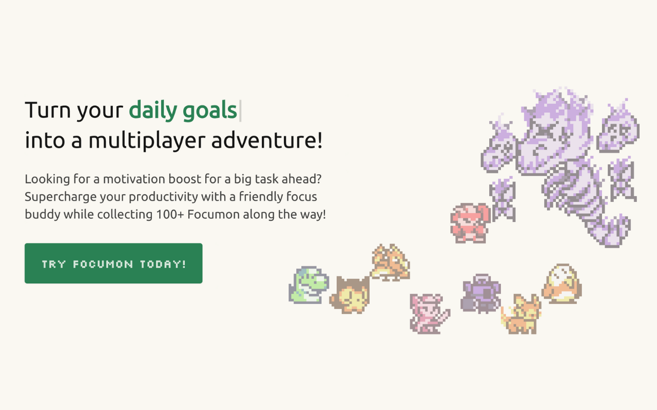 startuptile Focumon-Pokémon for productivity