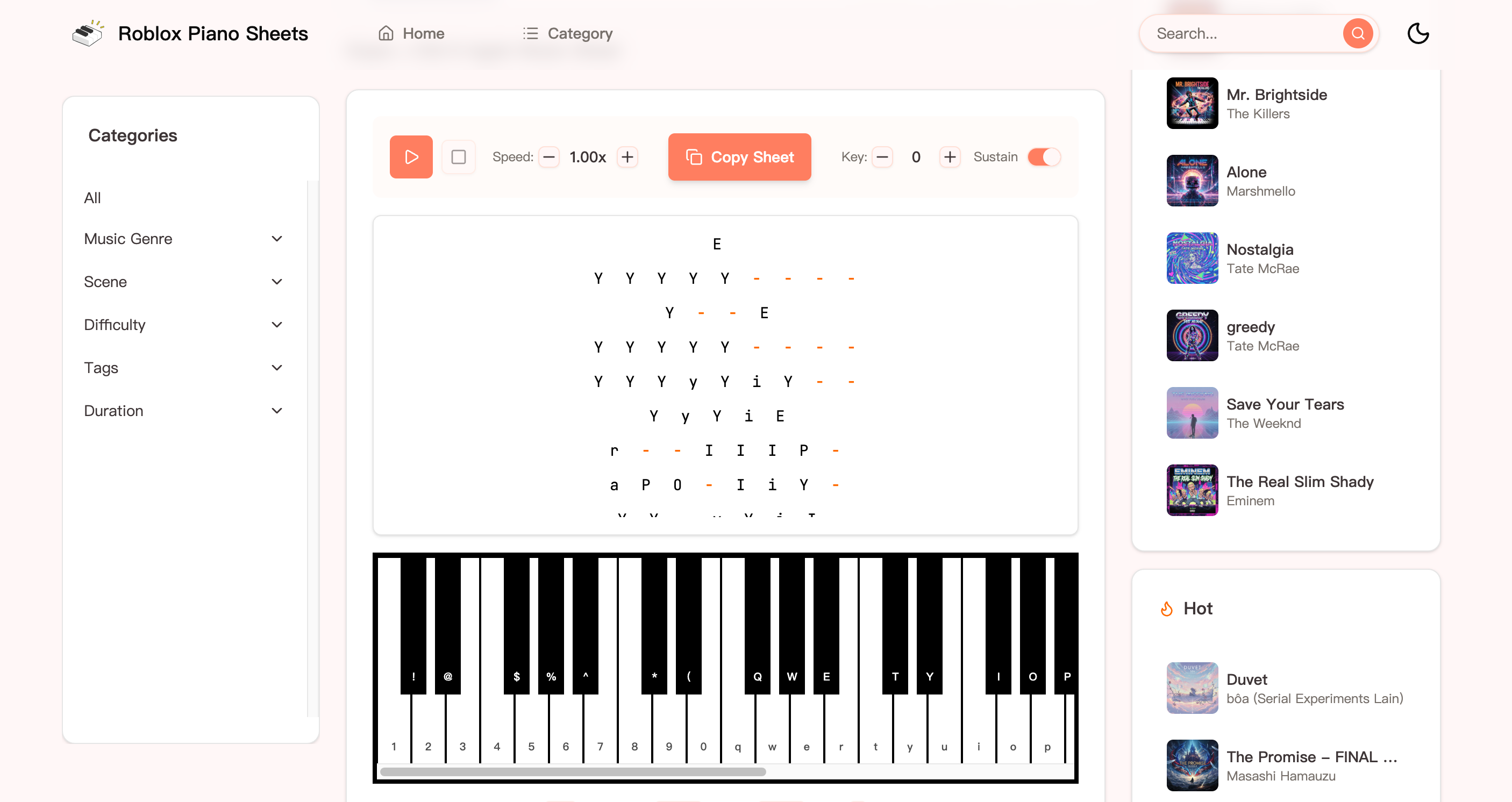 gamepianosheets - Screenshot 2 showing product features and functionality