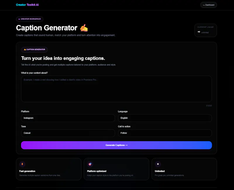 Creator Toolkit AI screenshot 4