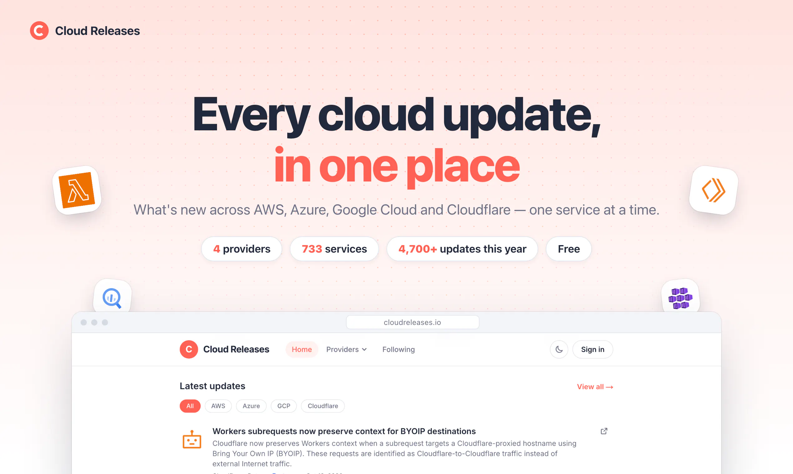 Cloud Releases screenshot 1
