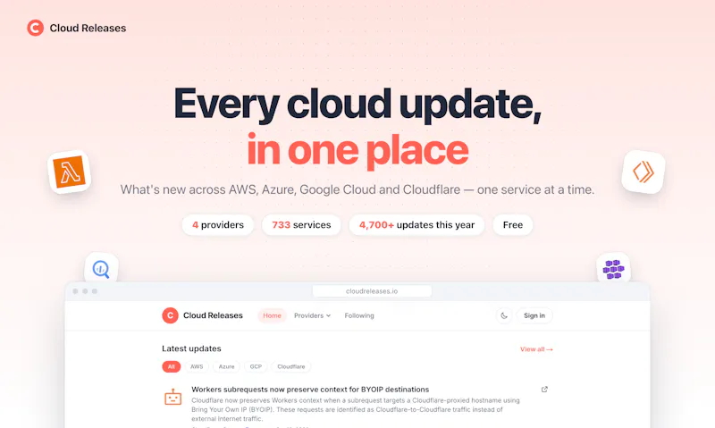 Cloud Releases screenshot 1