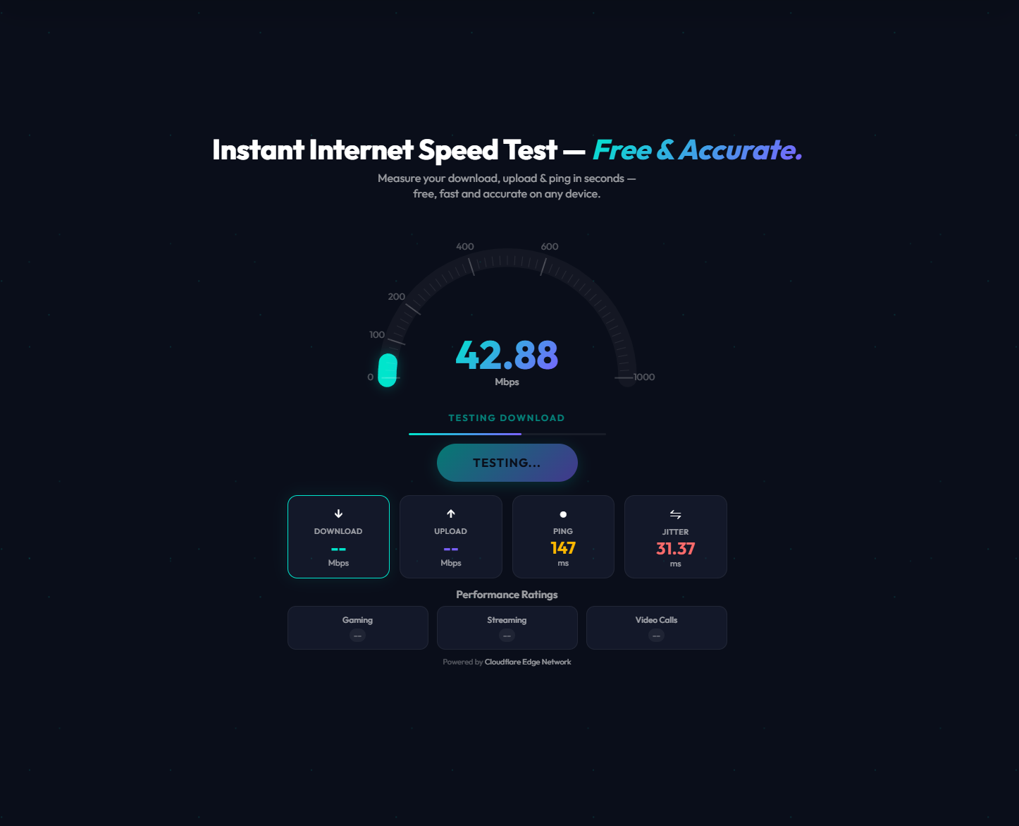 Instant Speed Test - Screenshot 2 showing product features and functionality