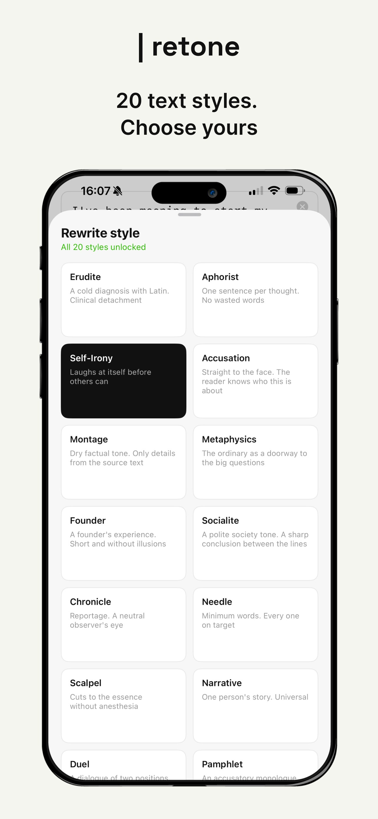 Retone — AI Text Rewriter gallery image