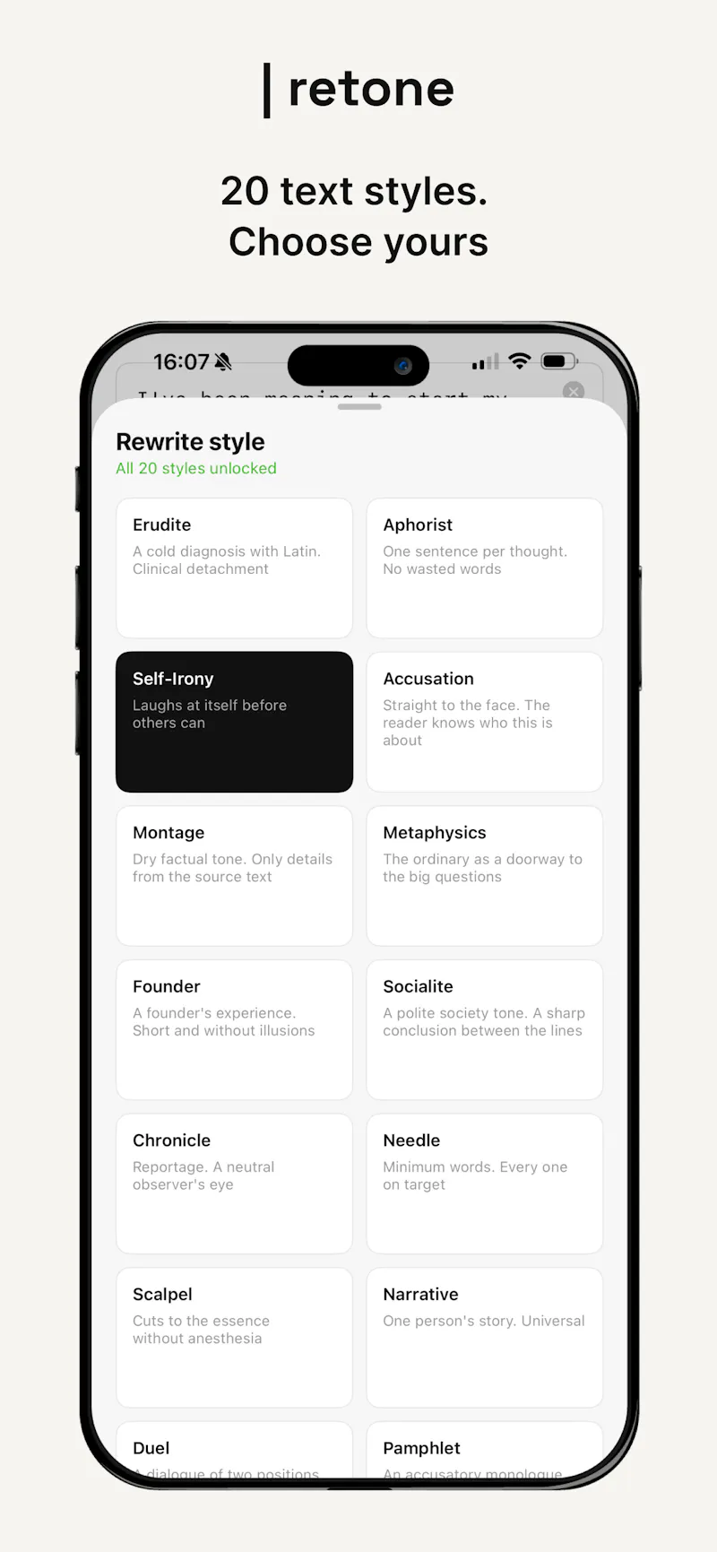 Retone — AI Text Rewriter screenshot 2
