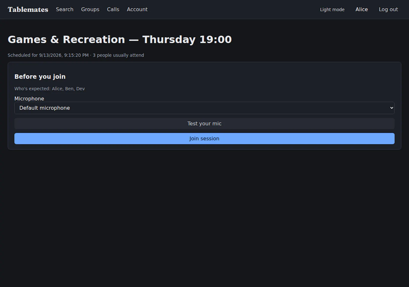 Tablemates screenshot 2