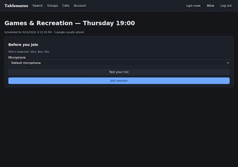 Tablemates screenshot 2