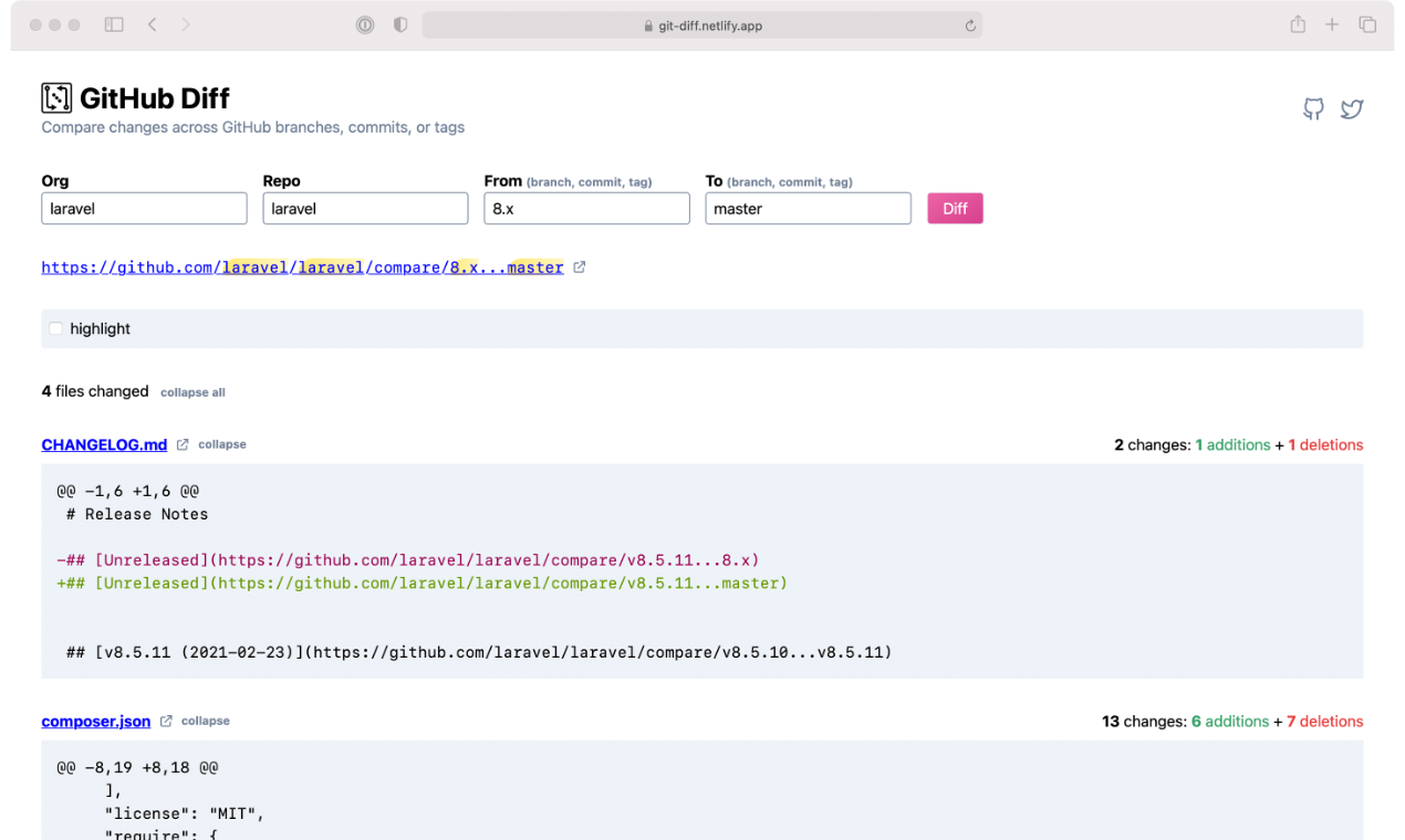GitHub Diff gallery image