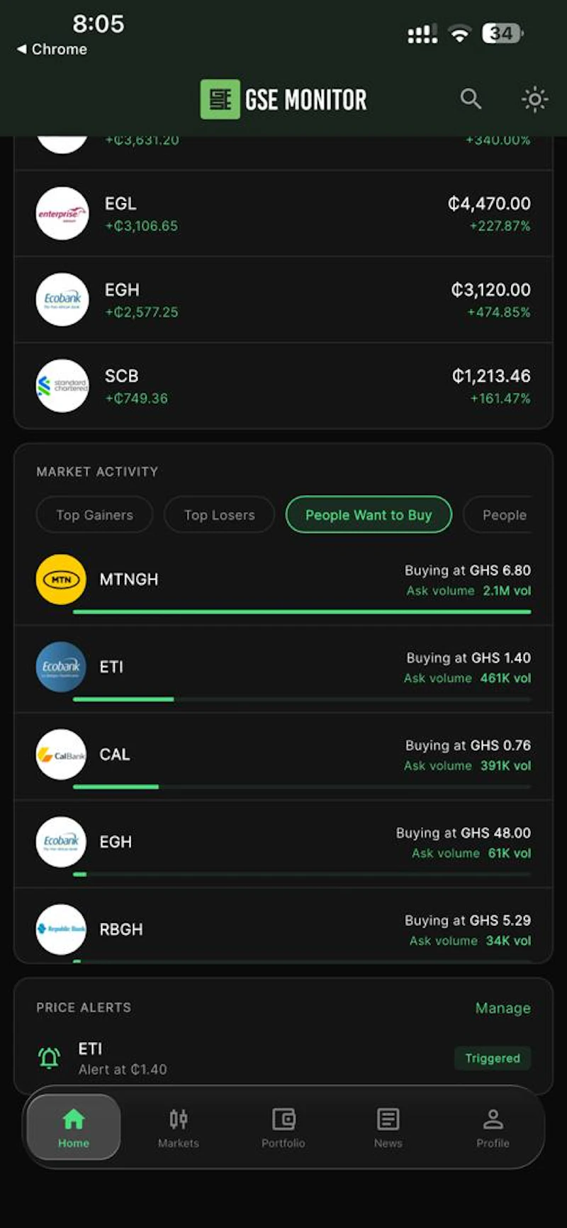 GSE Monitor screenshot 2