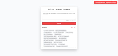 YouTube K(AI)words Generator gallery image