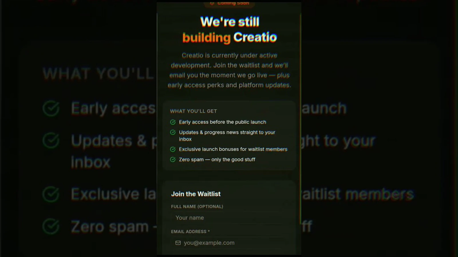 Creatio screenshot 1 (video preview)