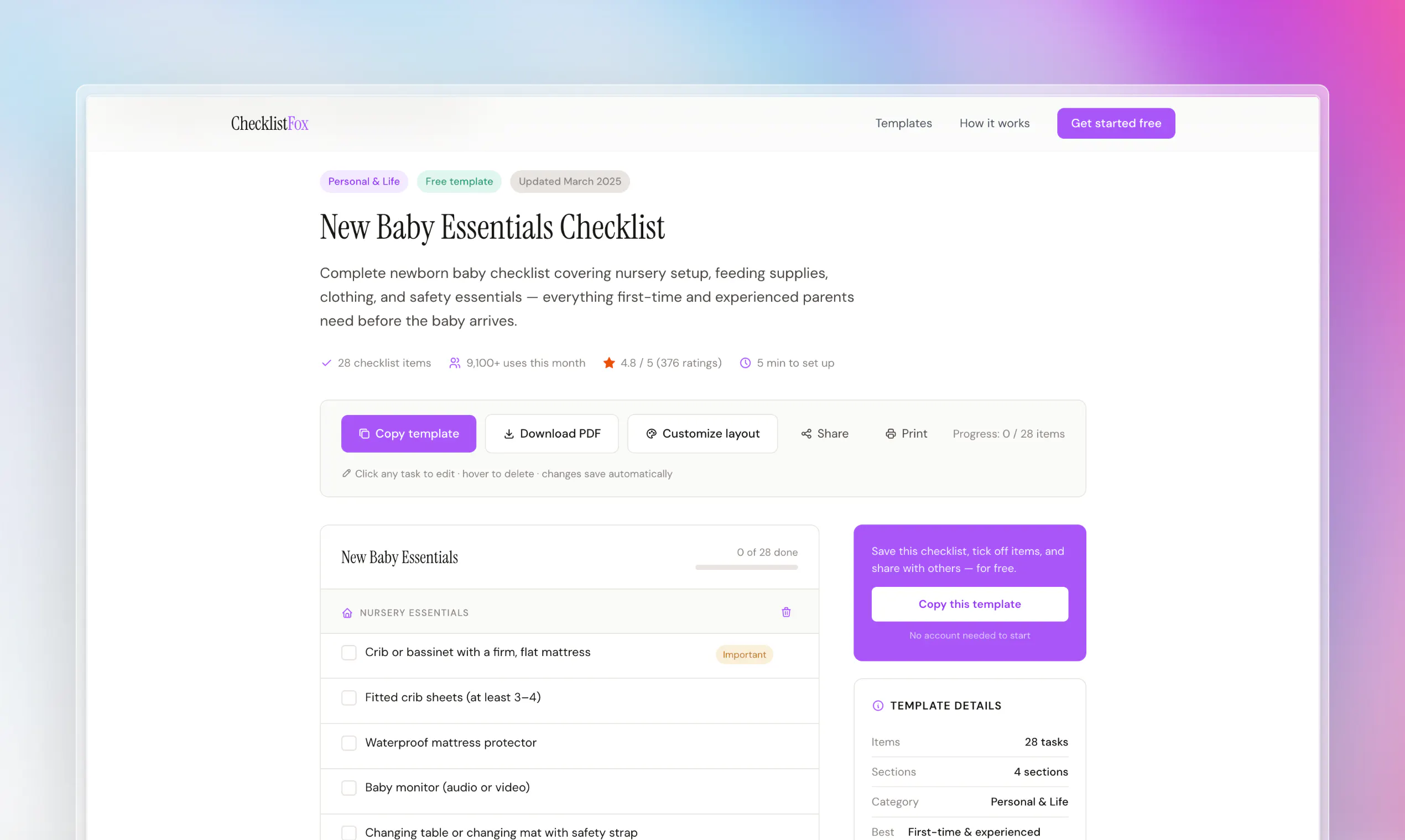 ChecklistFox screenshot 2