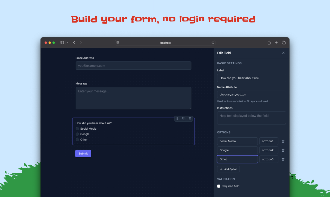 Tailwind Form Builder gallery image