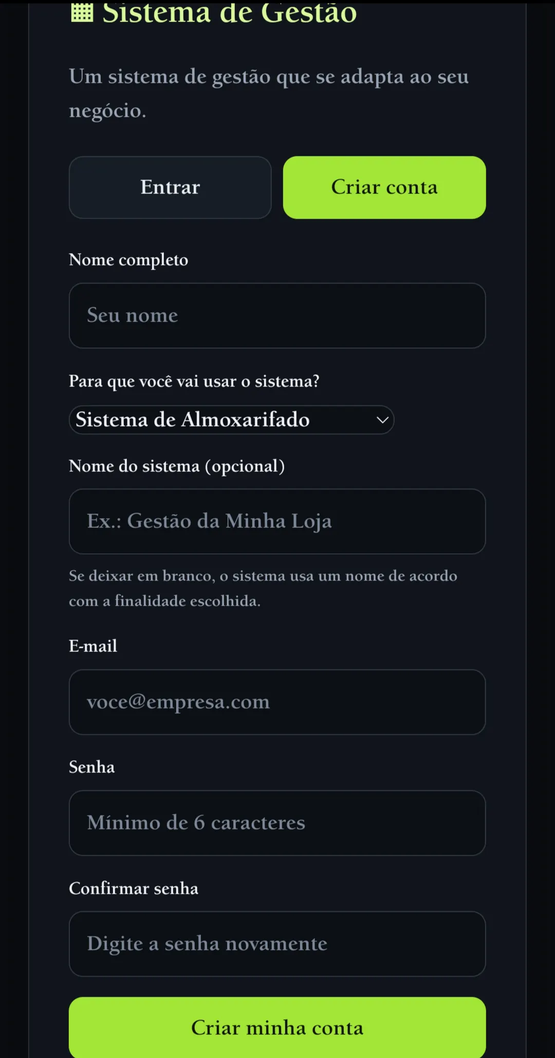 Sistema de gestão  gallery image