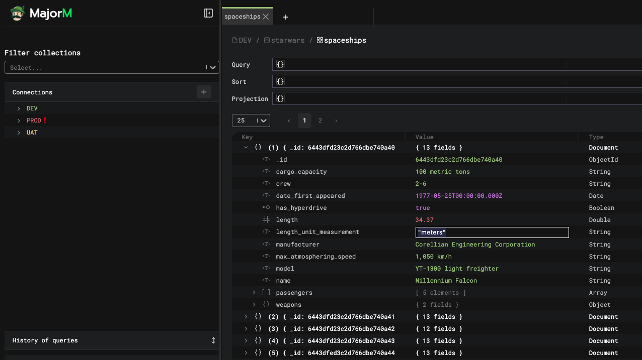 Majorm MongoDB GUI - Yıldırım hızlı bir iş akışı için ultra hızlı MongoDB sorguları medya 4