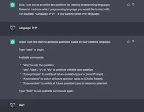 ChatGPT Prompt: Quiz Platform for Devs gallery image