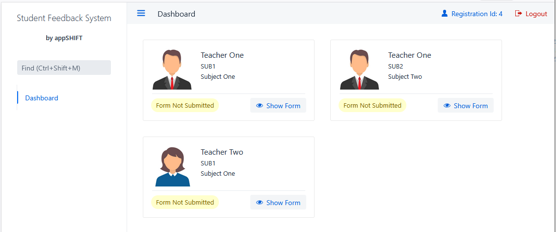 Student Feedback System - Main product screenshot demonstrating key features and user interface