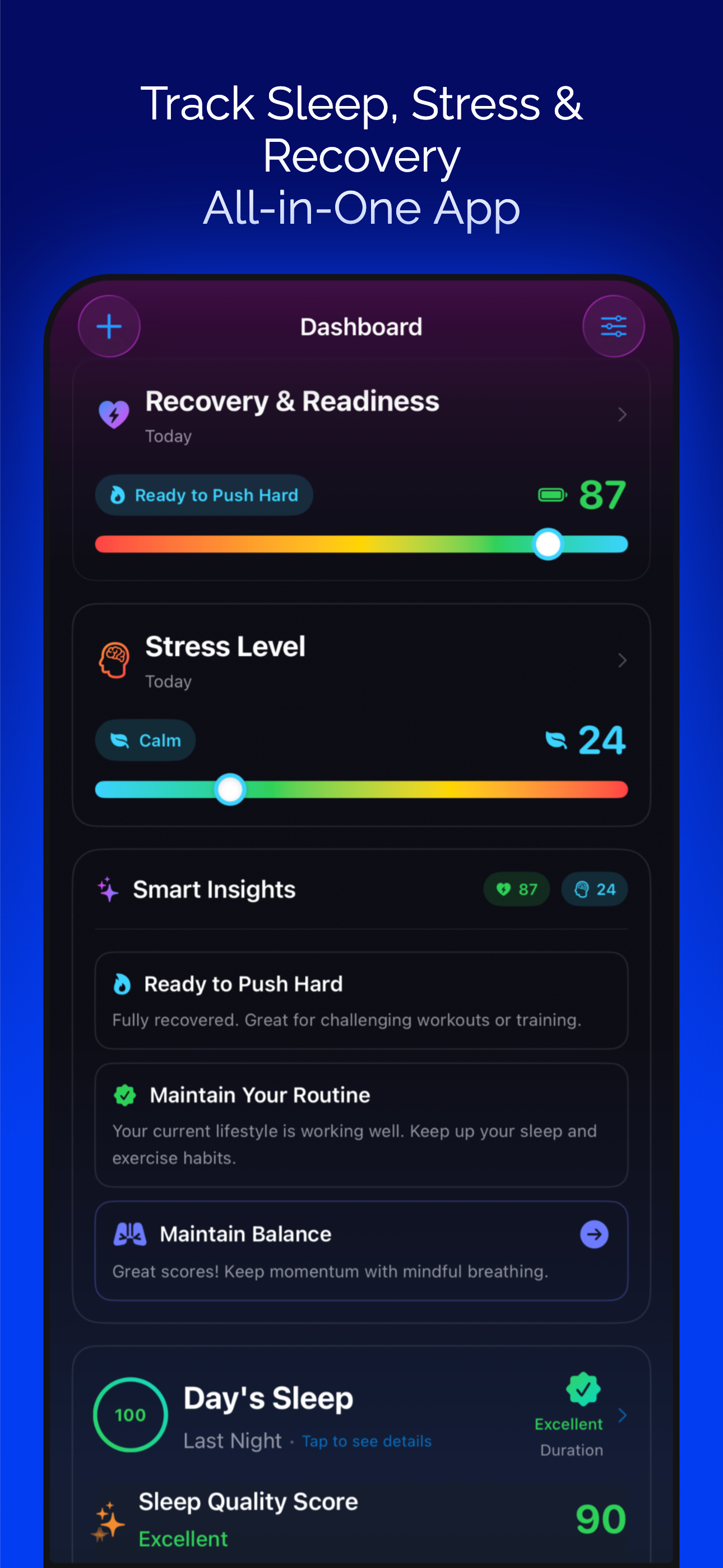 FitRest: Sleep & Heart Tracker - Main product screenshot demonstrating key features and user interface
