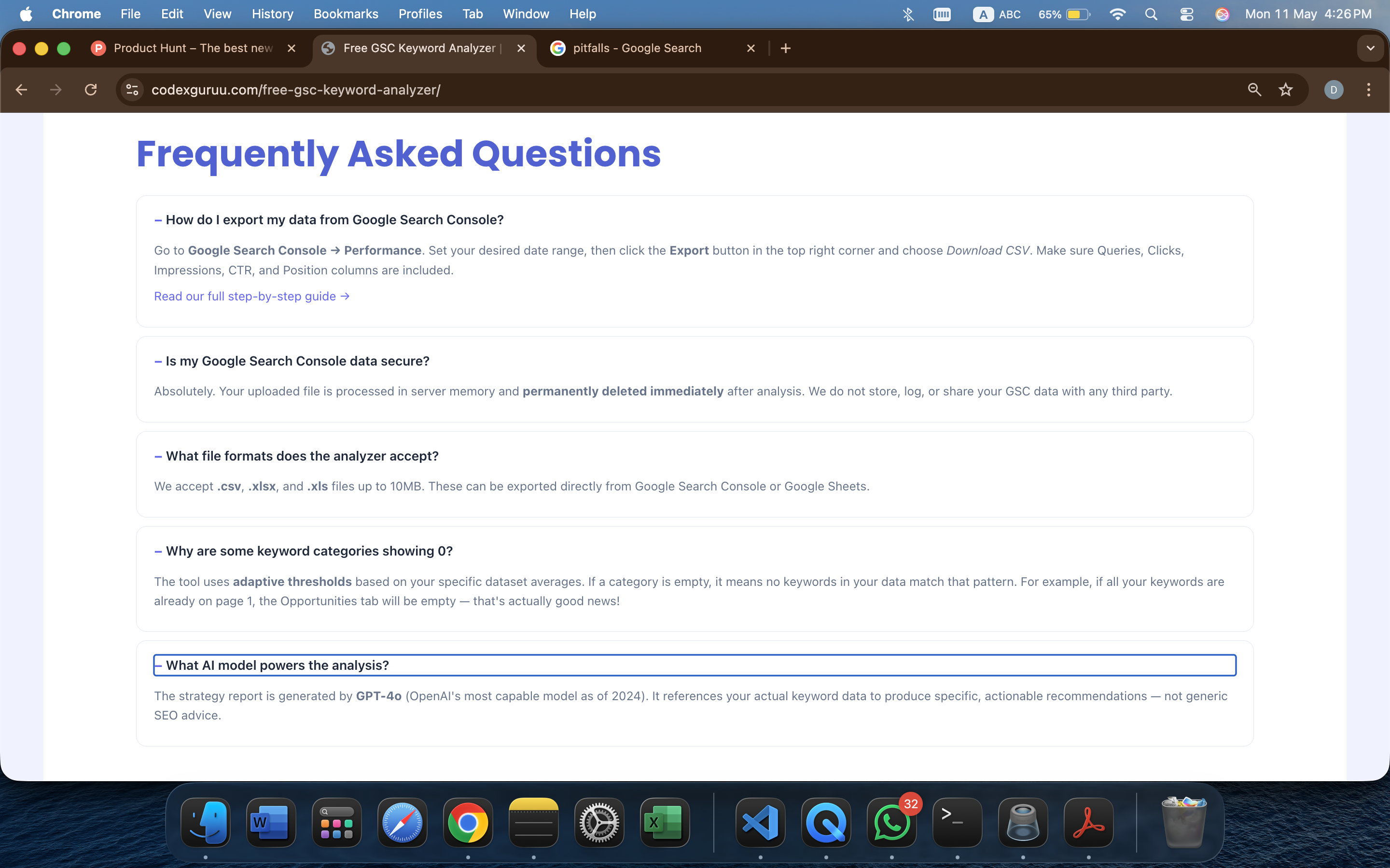 Free GSC Keyword Analyzer gallery image