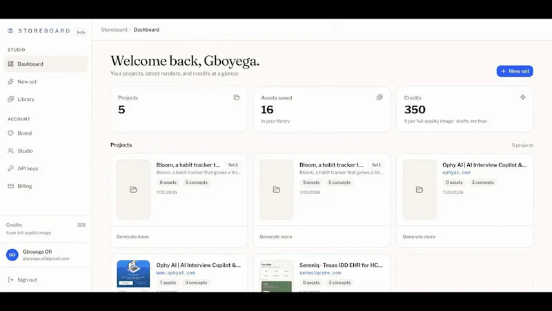 Storeboard screenshot 1 (video preview)
