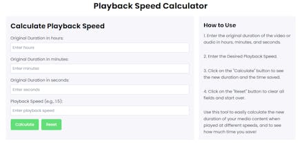 Playback Speed Calculator gallery image
